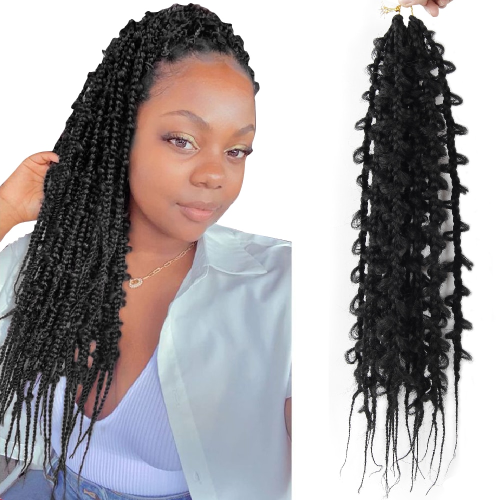 나비 상자 머리띠 크로 셰 뜨개질 머리 24Inch 정글 상자 머리띠 합성 나비 Locs Pre Looped Twist Hair For Black Women
